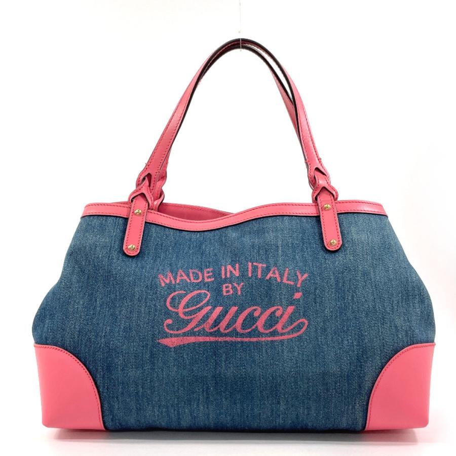 GUCCI グッチ　クラフトトードバック　デニム×レザー GUCCI（グッチ） トートバッグ ハンドバッグ 348715 クラフト デニム