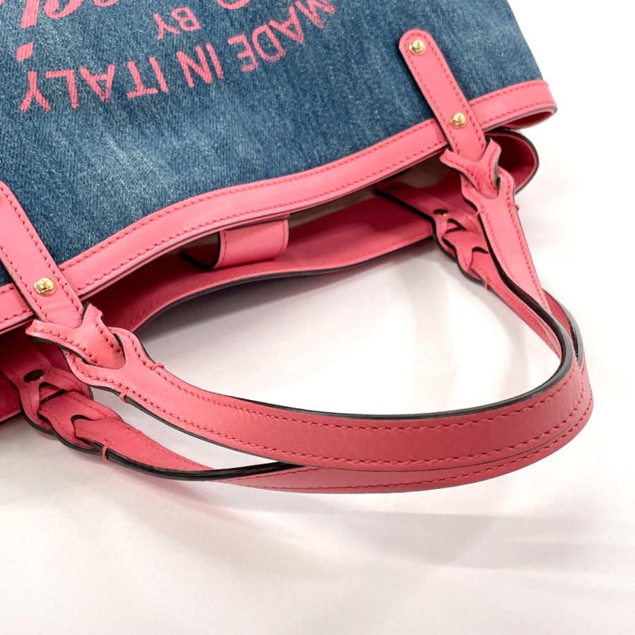 GUCCI グッチ　クラフトトードバック　デニム×レザー GUCCI（グッチ） トートバッグ ハンドバッグ 348715 クラフト デニム