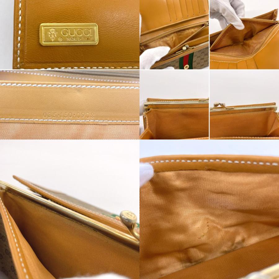 【良品】GUCCI GG柄 がま口 二つ折り 長財布 PVC レザー ブラウン 良品】GUCCI GG柄 がま口 二つ折り 長財布 PVC レザー ブラウン GG