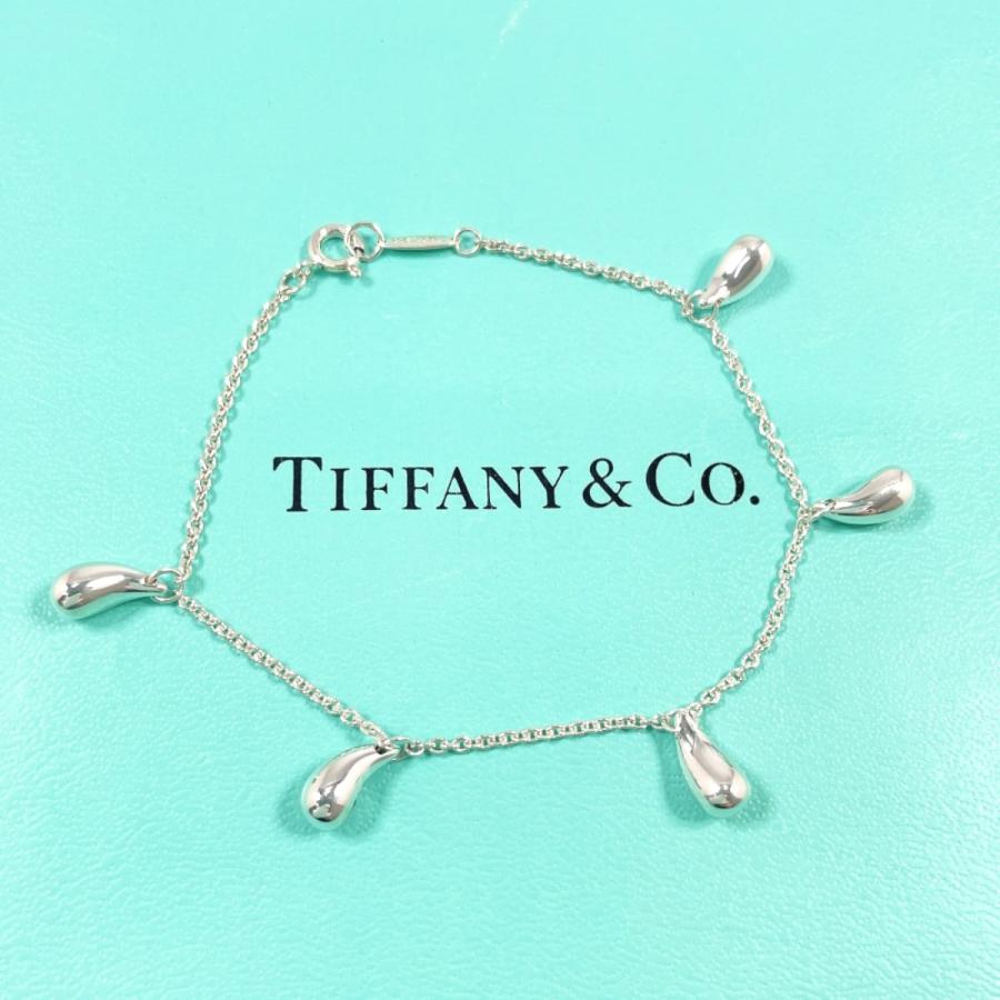 美品　希少　ティファニー　ブレスレット　ティアドロップ　5P　925　純正 TIFFANY&Co.（ティファニー） ブレスレット ティアドロップ 5P エルサ