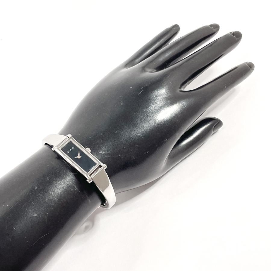 GUCCI グッチ 1500L バングルウォッチ ブラックシルバー クォーツ GUCCI（グッチ） 腕時計 1500L ステンレススチール シルバー/ブラック
