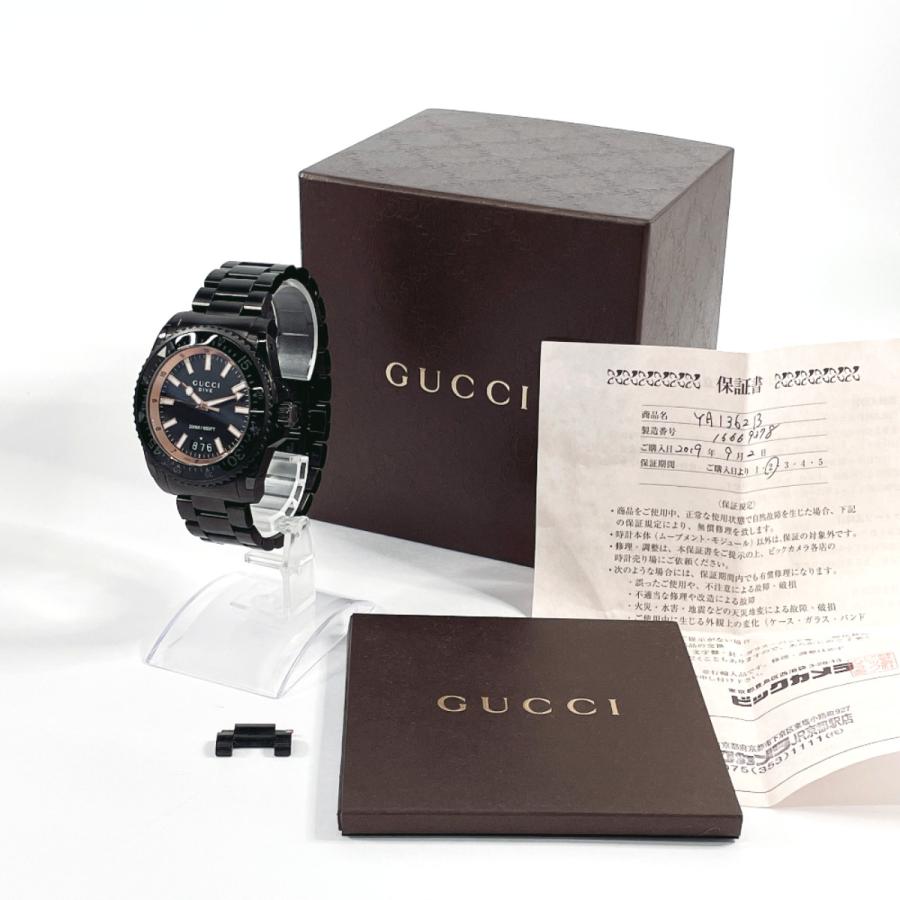 GUCCI（グッチ） 腕時計 YA136213 ダイブ ステンレススチール ブラック