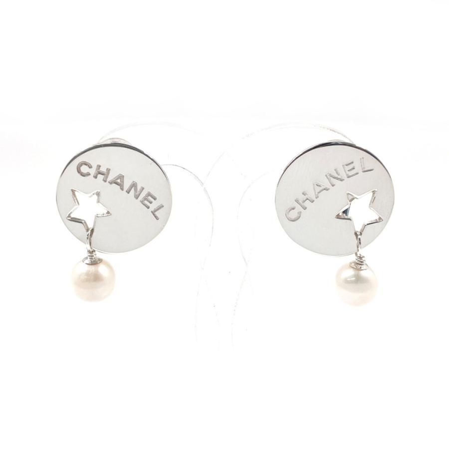 CHANEL ★ピアス 片耳 （シルバー 真珠） ピアス - メタル、レジン & コスチューム パール、シルバー、ブラック