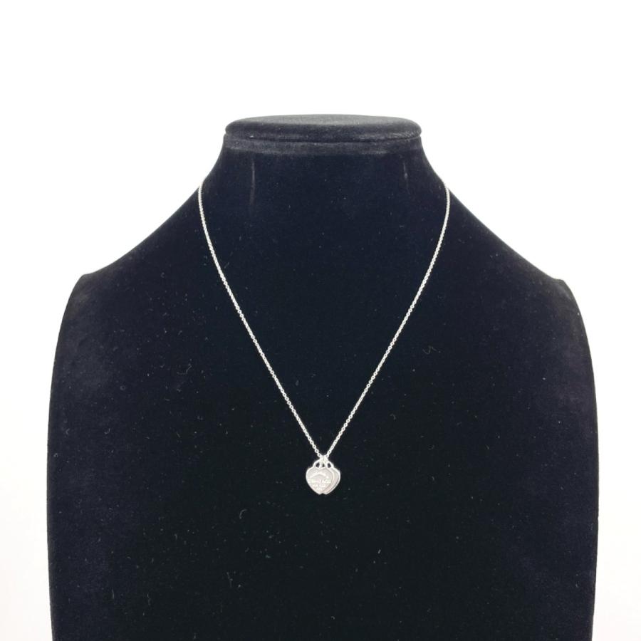 【美品】ティファニー リターントゥ ダブルハート ネックレス シルバー925 Tiffanyリターントゥダブルハートシルバーネックレスブルー