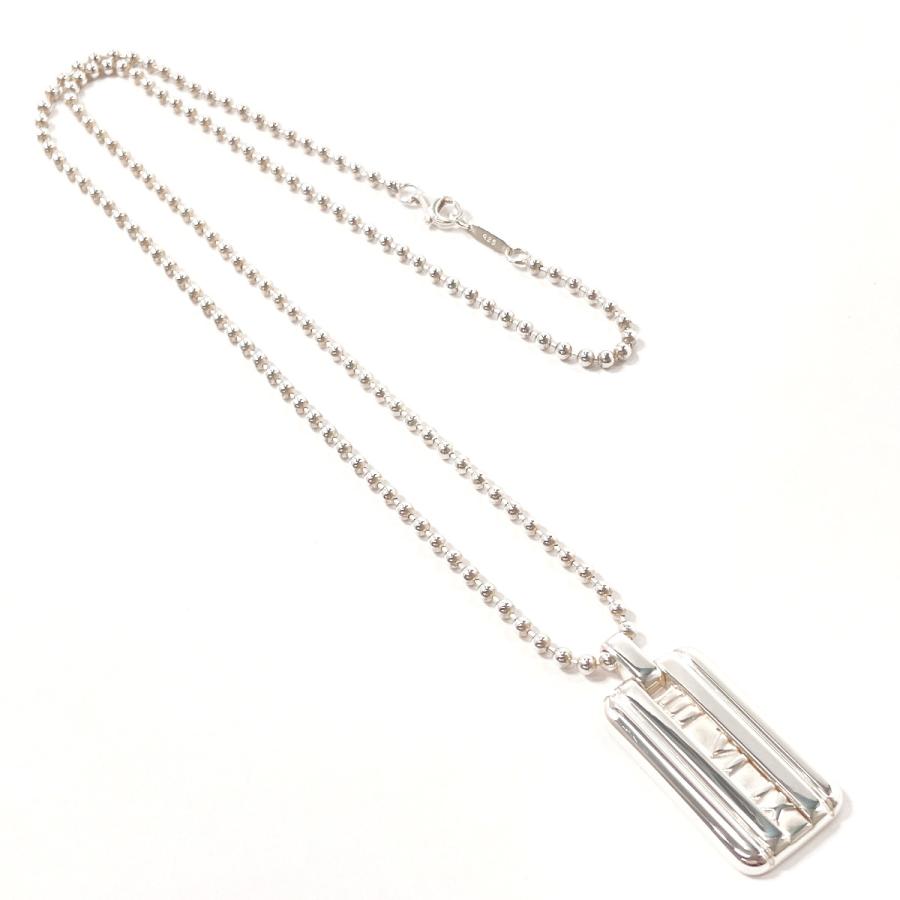 美品　ティファニー　アトラス　プレート　ネックレス　シルバー　社外チェーン TIFFANY&Co.（ティファニー） ネックレス アトラス プレート ボール