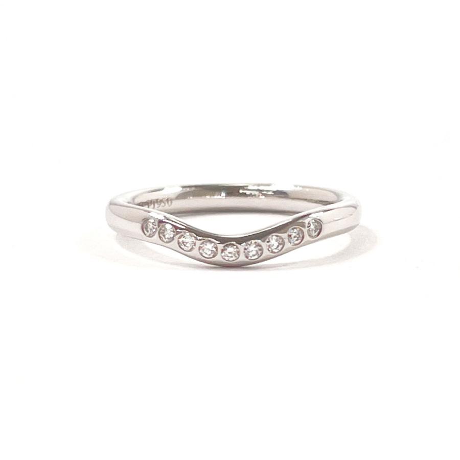 【美品】ティファニー　ペレッティ　カーブド　1Pダイヤモンド　リング　プラチナ TIFFANY&Co.（ティファニー） 6.5号 リング・指輪 カーブド バンド