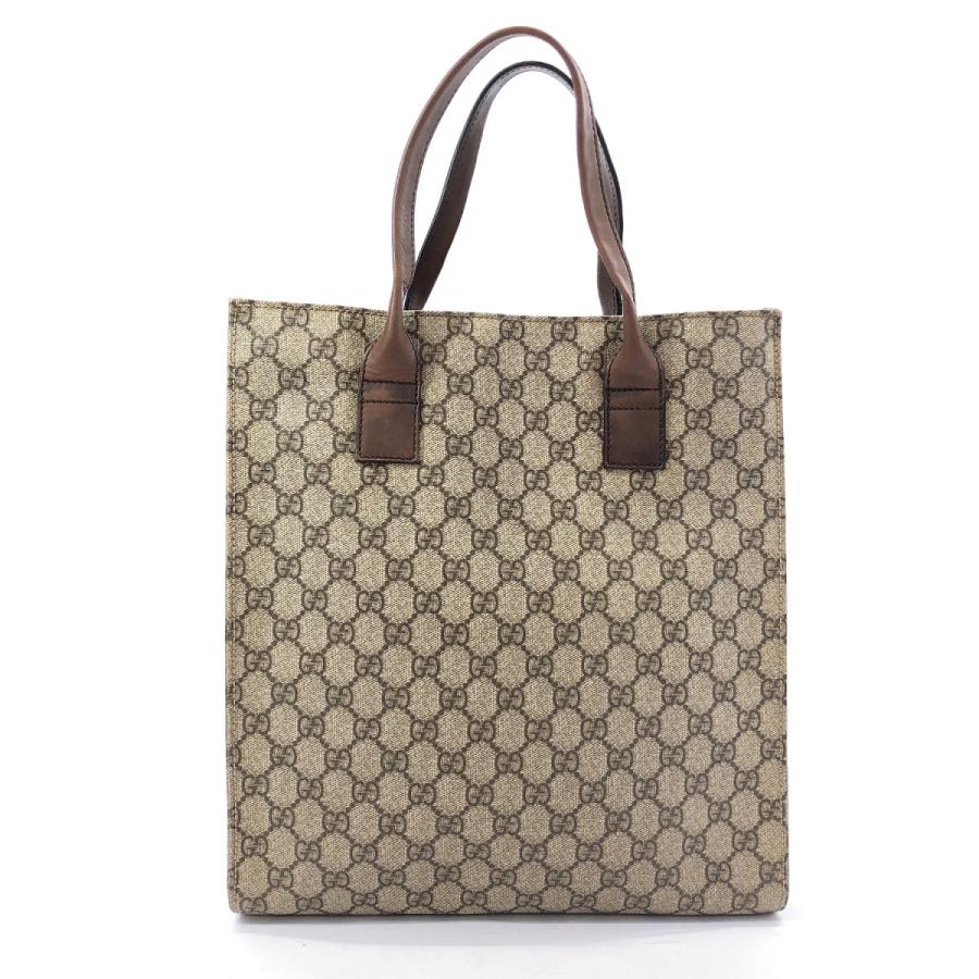 グッチ GGスプリーム トートバッグ PVC×レザー ブラウン 91249 a | www