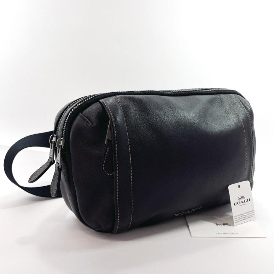 COACH コーチ ボディバッグ F37594 レザー ブラック メンズ 中古 COACH コーチ ボディバッグ F37594 レザー ブラック メンズ 中古