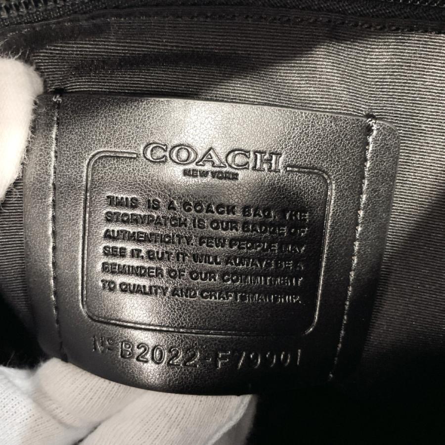 COACH コーチ リュック・デイパック 79901 シグネチャー レンジャー PVC/レザー ブラック グレー メンズ 中古