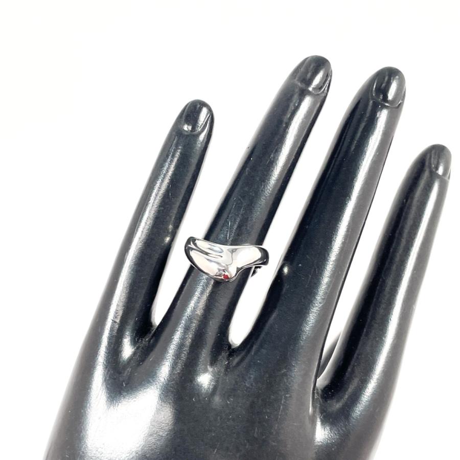 f214 美品　ティファニー　カーブド　バンド　リング　シルバー　925 約9号 TIFFANY&Co.（ティファニー） 7.5号 リング・指輪 カーブド ウェーブ