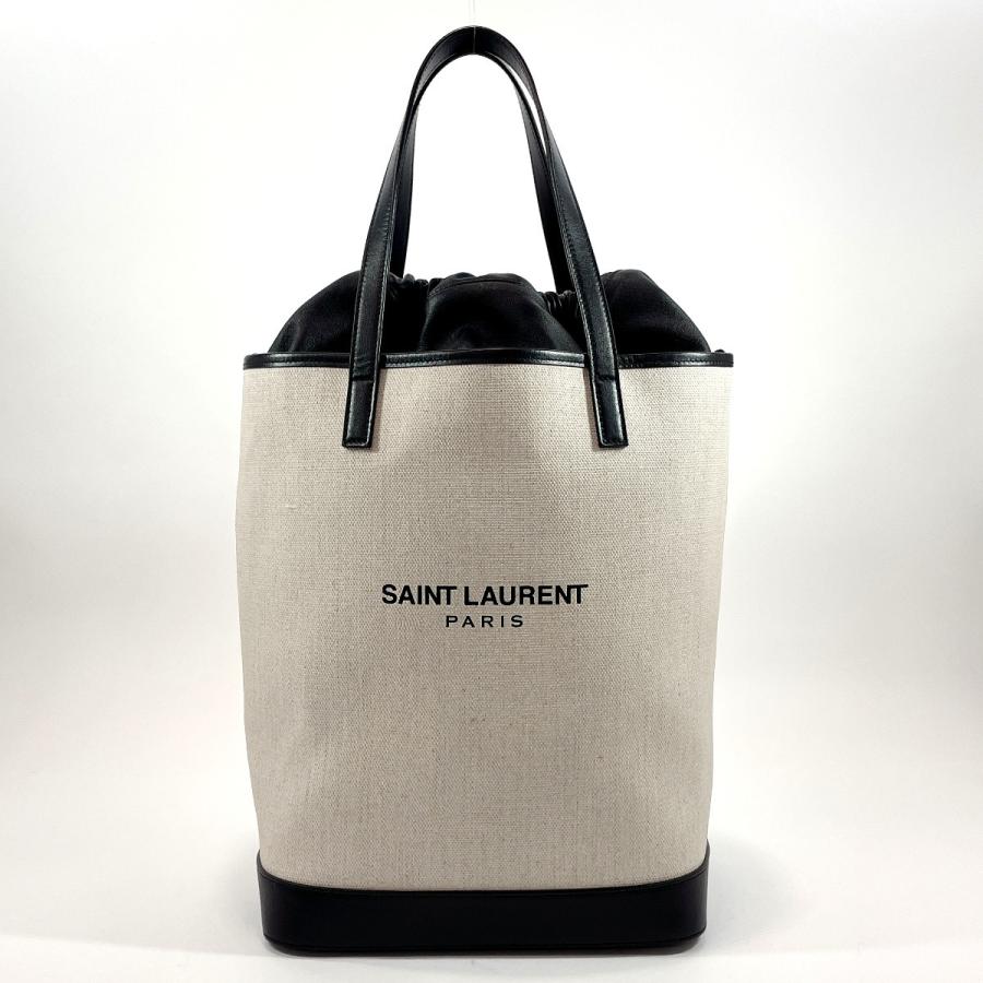 SAINT LAURENT PARIS サンローランパリ トートバッグ 551595 テディトート キャンバス/レザー ホワイト レディース 中古  :N1104185:JP-Brands.com Yahoo!店 - 通販 - Yahoo!ショッピング