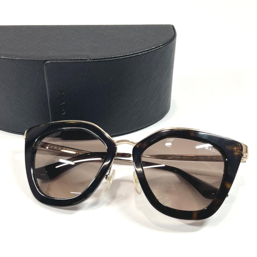 O*a様 PRADAキャットアイ サングラス SPR53S ブラウン×ゴールド PRADA（プラダ） サングラス メガネ SPR53S キャットアイ 合成樹脂