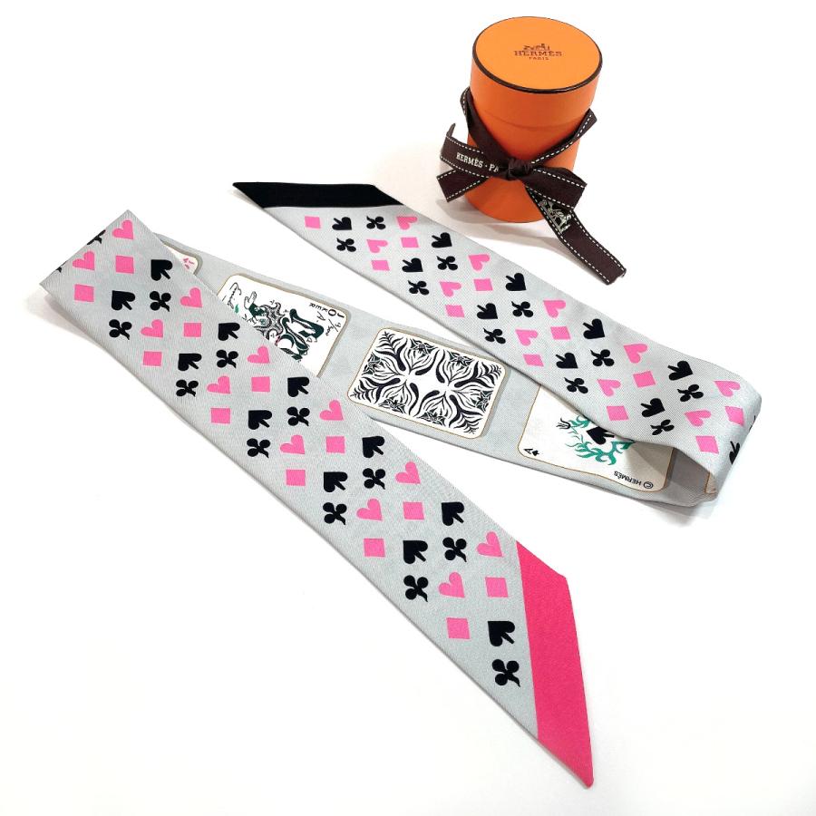 ☆HERMES☆トランプデザイン 酷い シルクツイリー 