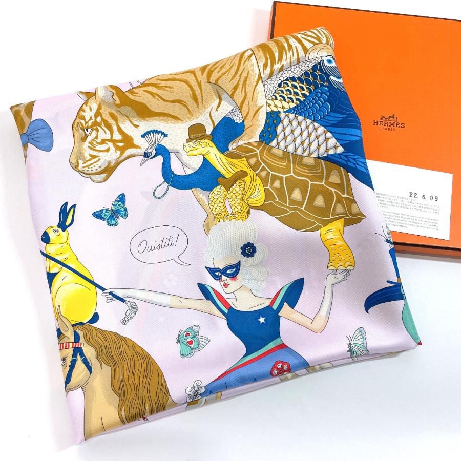 HERMES（エルメス） 新品 スカーフ ストーリー カレ 90 シルク ピンク
