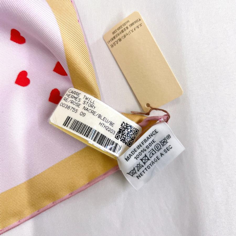 HERMES（エルメス） 新品 スカーフ ストーリー カレ 90 シルク ピンク