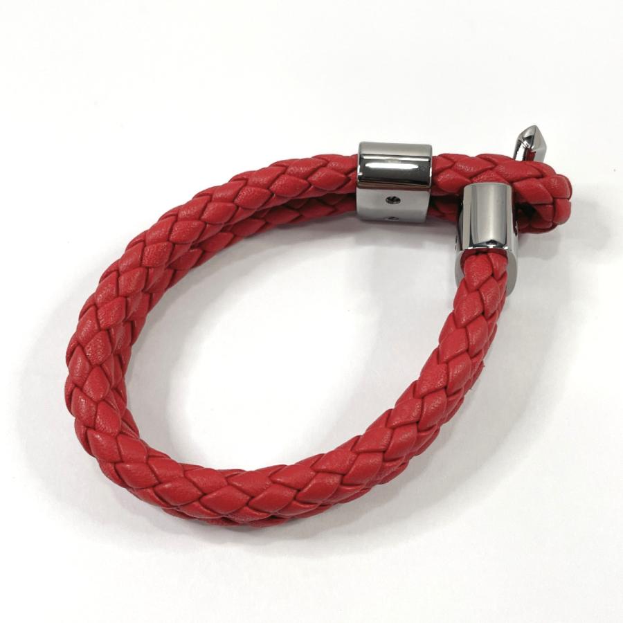 ジミーチュウ JIMMY CHOO ブレスレット バングル レザー レッド