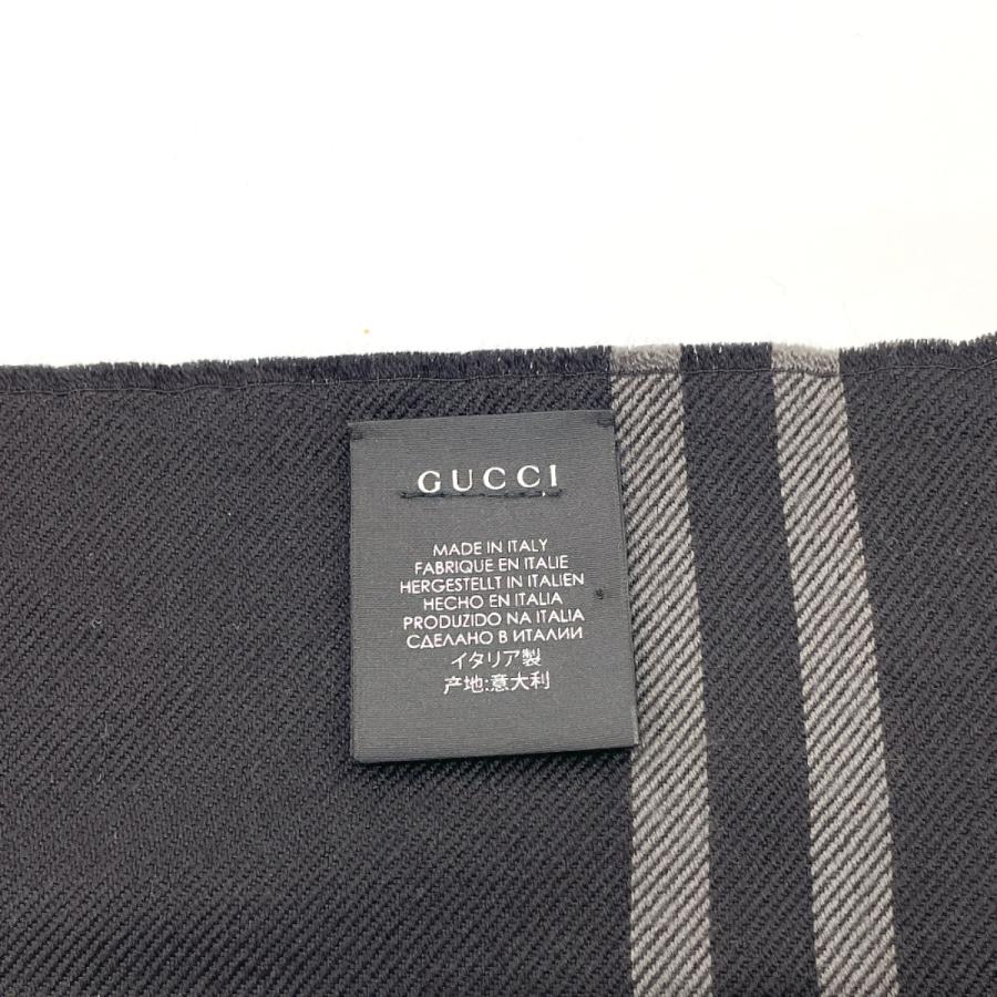 グッチ GUCCI マフラー ストール 508313 GG柄 ウール100% ブラック