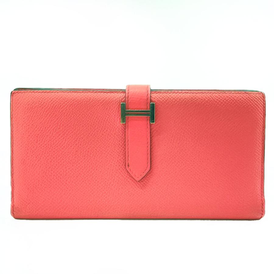 【極美品】エルメス　べアンスフレ　ヴォーエプソン　ローズアザレ　折財布　424 HERMES（エルメス） 長財布 ベアンスフレ ヴォーエプソン ピンク