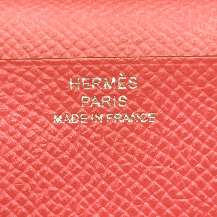 HERMES エルメス 長財布 ベアンスフレ ヴォーエプソン ピンク ローズ