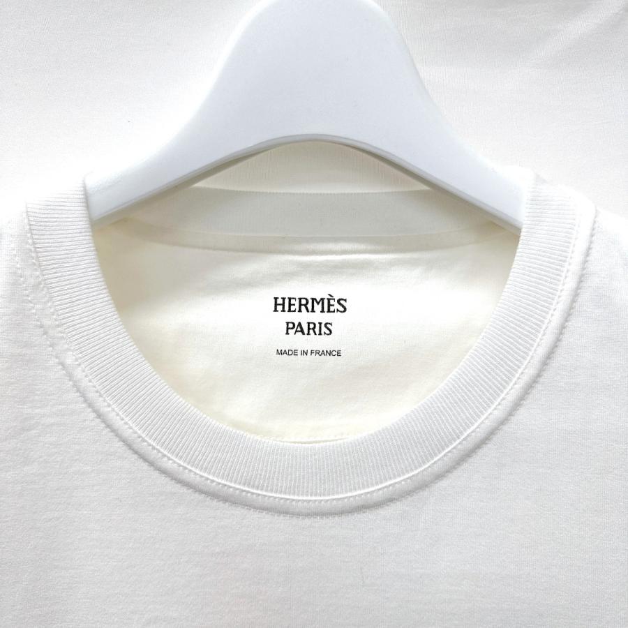 HERMES 未使用品 エルメス 半袖Tシャツ 2H4614DU コットン ホワイト  