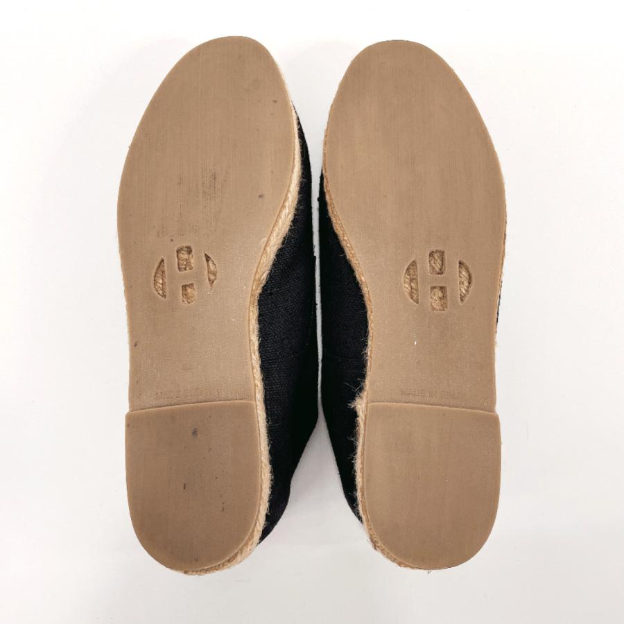 HERMES（エルメス） モカシン キャンバス ブラック 麻 25.5〜26cm相当
