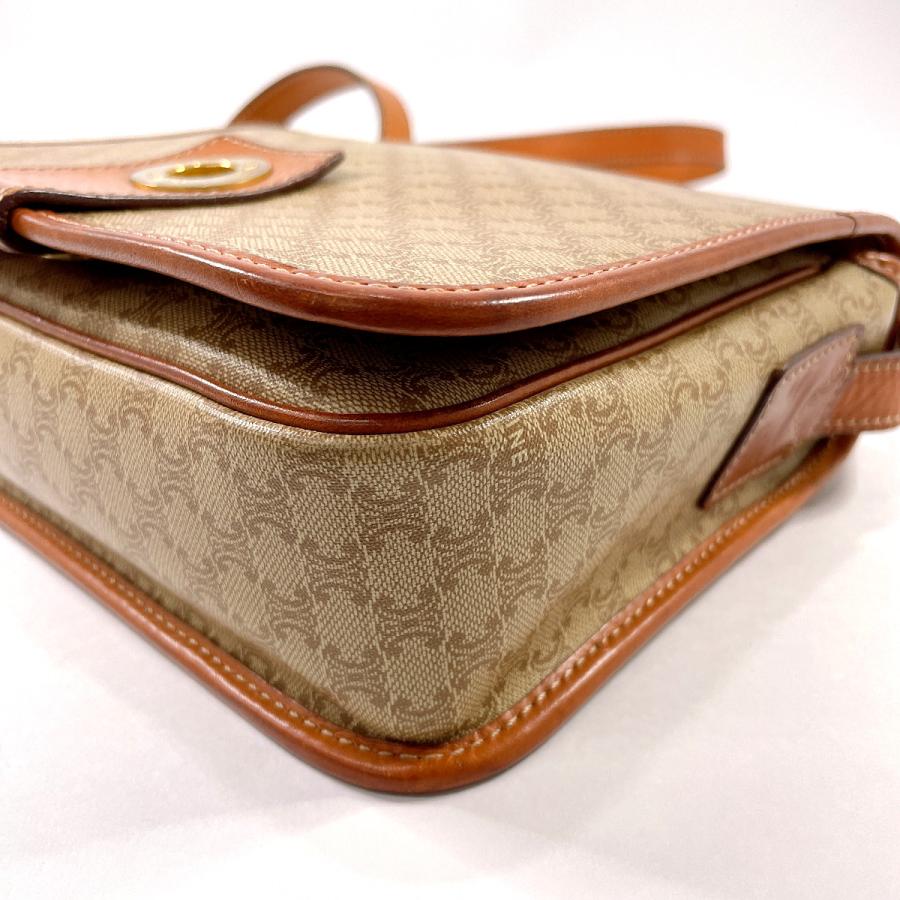 CELINE マカダバッグ PVCレザー ブラウン CELINE（セリーヌ） ショルダーバッグ 斜め掛け可能 マカダム PVC