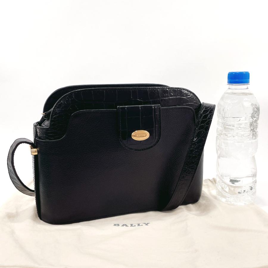 Bally（バリー） ショルダーバッグ レザー ブラック クロコ 肩掛け