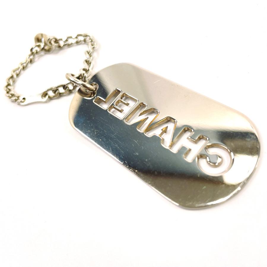 シャネル CHANEL ロゴ プレート ドッグタグ チャーム キーホルダー CHANEL シャネル チャーム キーホルダー ドッグタグ ロゴプレート