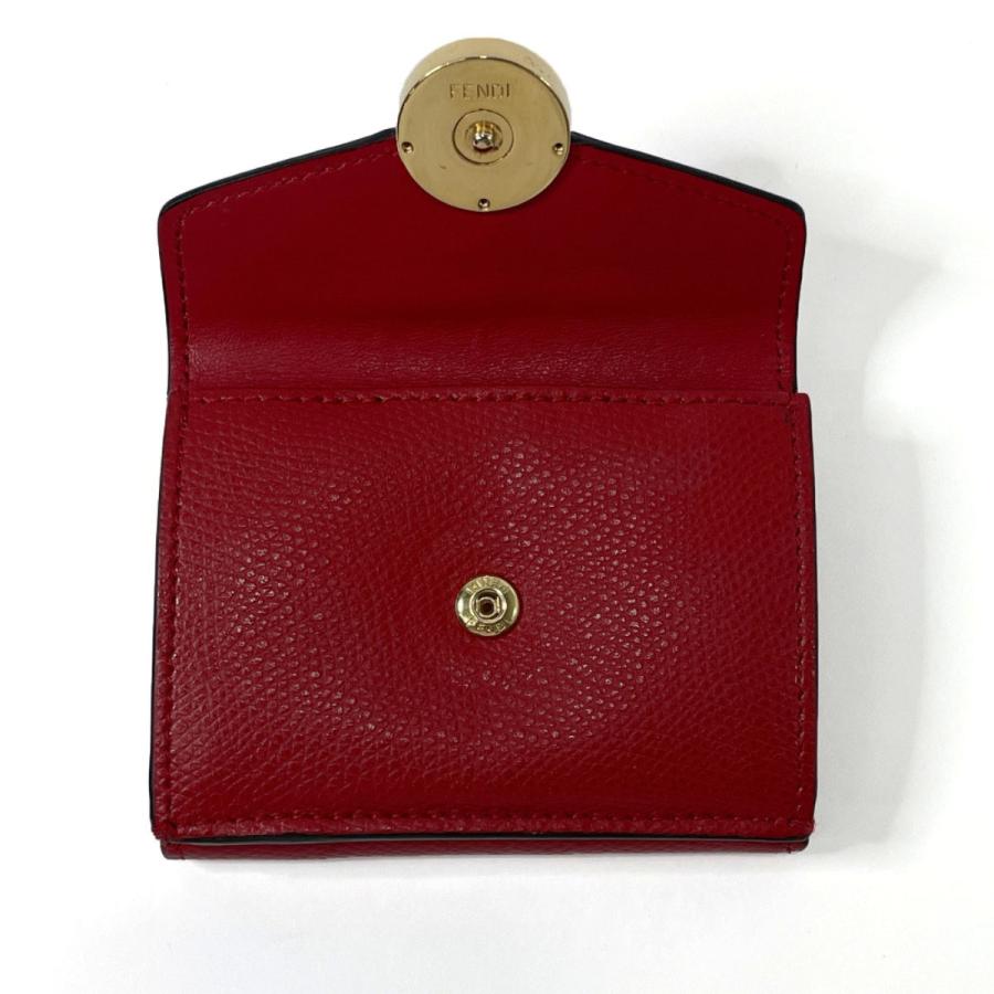 FENDI（フェンディ） 三つ折り財布 8M0395 エフ イズ レザー レッド