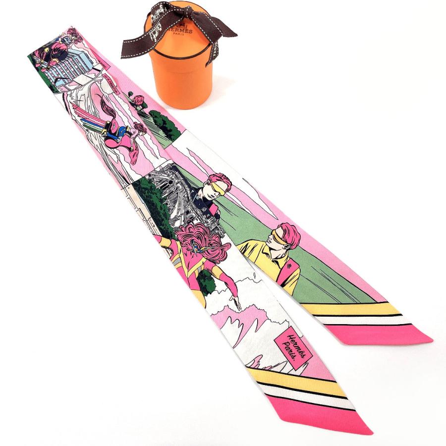 HERMES（エルメス） ツイリー スカーフ WOW アメコミ風デザイン シルク