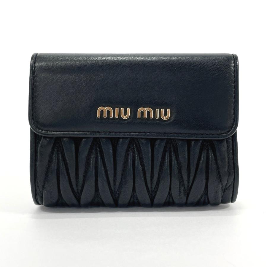 miu miu ミュウミュウ 5ML225 マテラッセ ネロ 黒 ブラック miu miu（ミュウミュウ） 二つ折り財布 5ML225 マテラッセ レザー