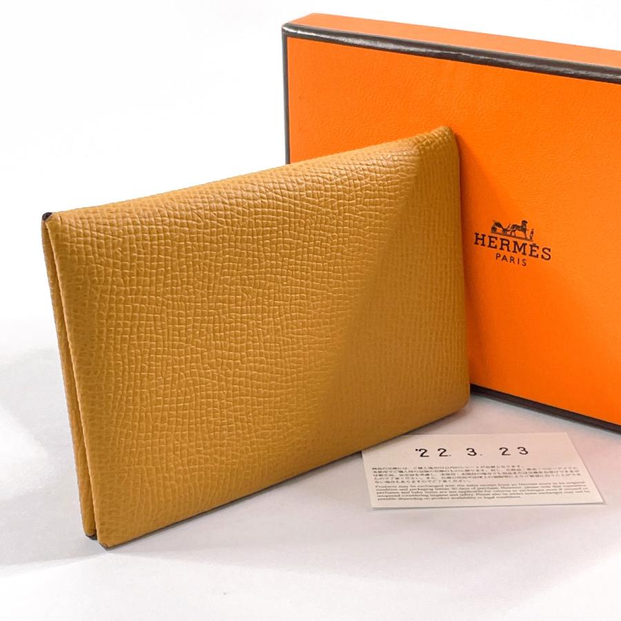 エルメス HERMES カードケース 名刺入れ カルヴィ ヴォーエプソン ブラウン/セサミ Y刻印 2020年製 保存箱付き｜jpbrands｜02