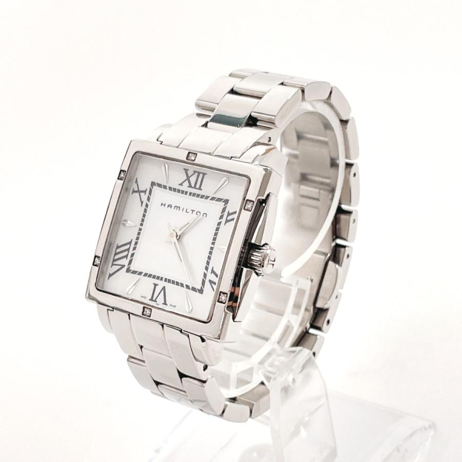 【希少】HAMILTON ハミルトン 腕時計 シルバー スクエア ダイヤ 6P 希少】HAMILTON ハミルトン 腕時計 シルバー スクエア 000032