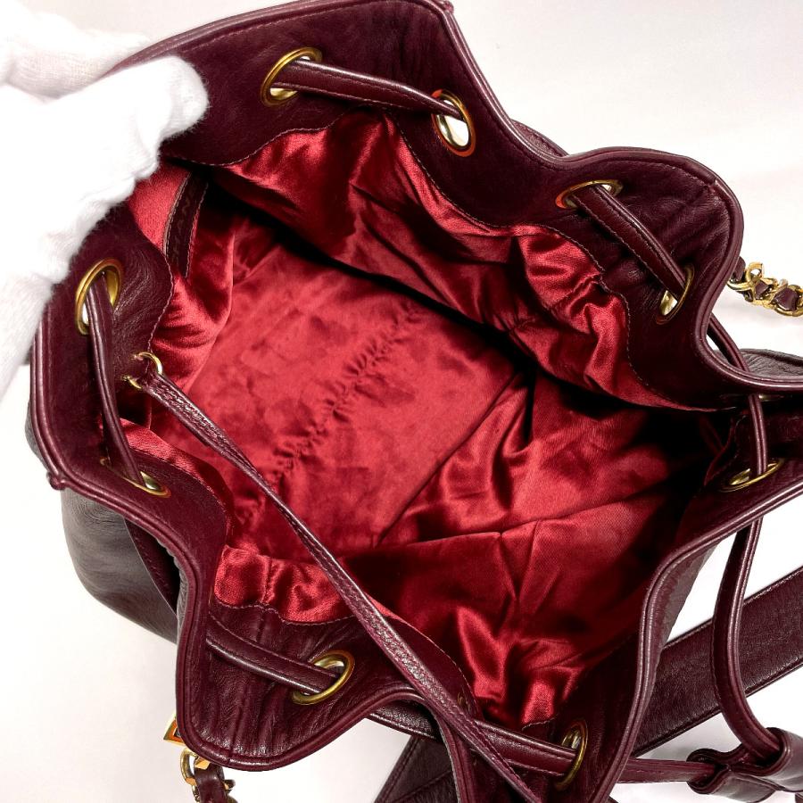 訳あり CHANEL 巾着バッグ べっ甲 ラムスキン ビッグココマーク CHANEL（シャネル） ショルダーバッグ ココマーク 巾着 斜め掛け可能