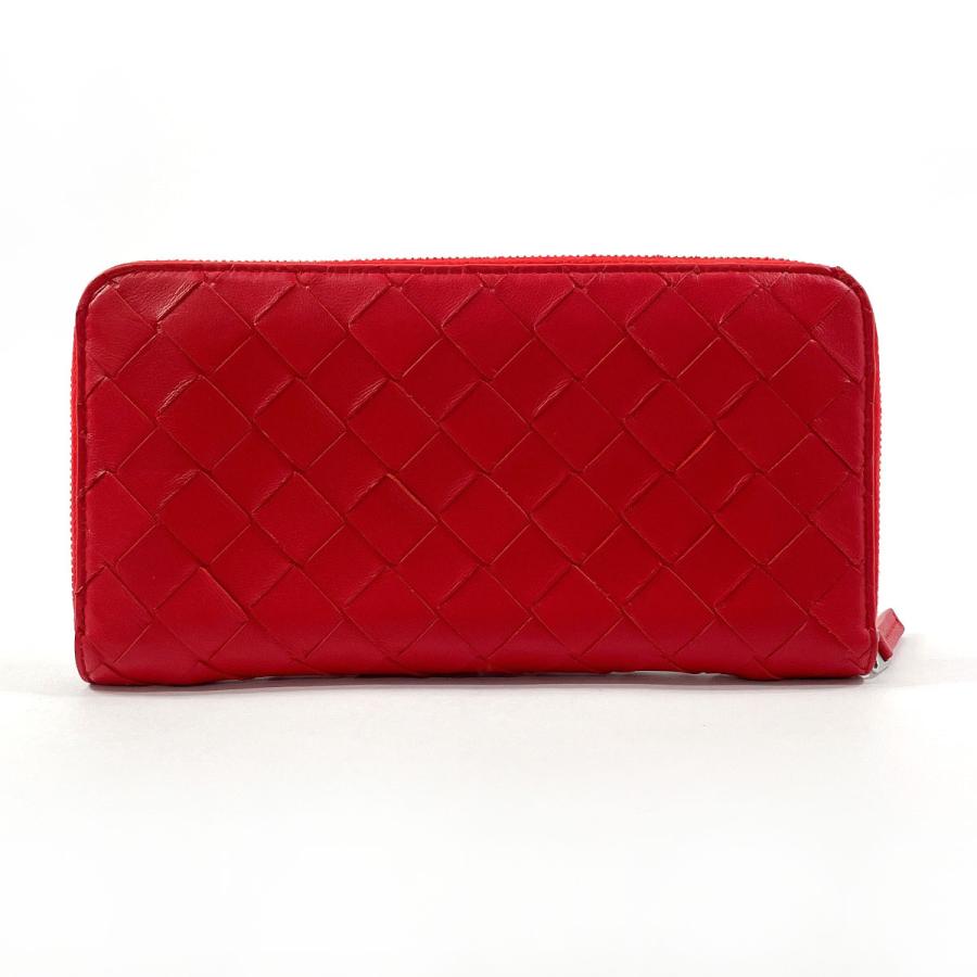 BOTTEGAVENETA/ボッテガヴェネタ ラウンドファスナー マキシイントレチャート レザー 長財布 レッド メンズ ブランド BOTTEGA VENETA（ボッテガ・ヴェネタ） 【超美品】ボッテガヴェネタ
