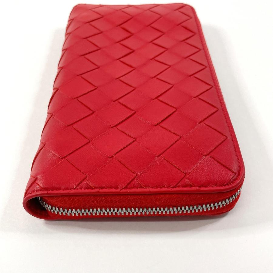 BOTTEGAVENETA/ボッテガヴェネタ ラウンドファスナー マキシイントレチャート レザー 長財布 レッド メンズ ブランド BOTTEGA VENETA（ボッテガ・ヴェネタ） 【超美品】ボッテガヴェネタ