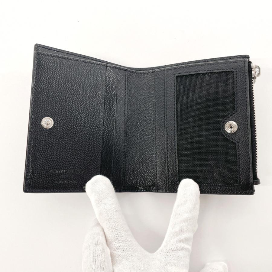 【美品】SAINT LAURENT 財布 二つ折り モノグラム コンパクト サンローランパリ SAINT LAURENT PARIS 二つ折り財布 YBL575789