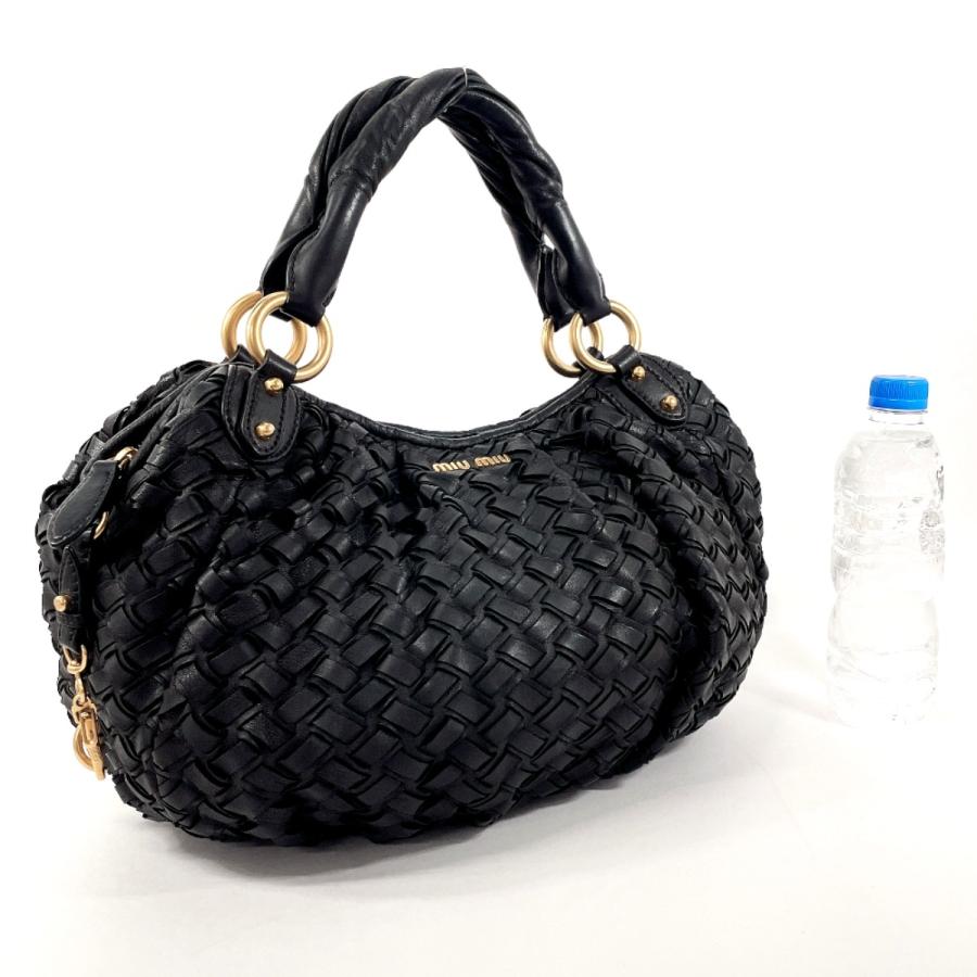 miu miu（ミュウミュウ） ハンドバッグ ミニボストン レザー ブラック