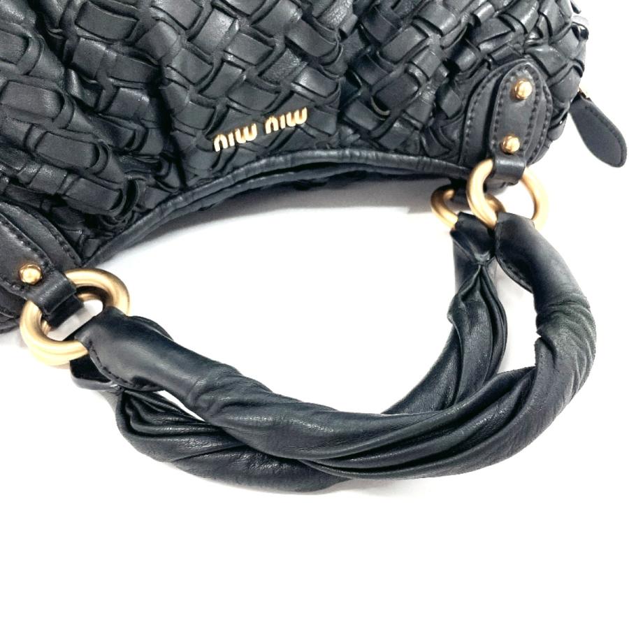 miu miu（ミュウミュウ） ハンドバッグ ミニボストン レザー ブラック