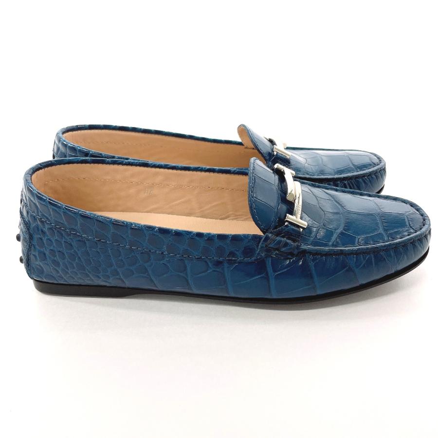 新品✨ TOD’S トッズ ペニーローファー クロコ型押し 紺 24cm 箱付き トッズ TOD'S ローファー ドライビングシューズ クロコ型押し レザー