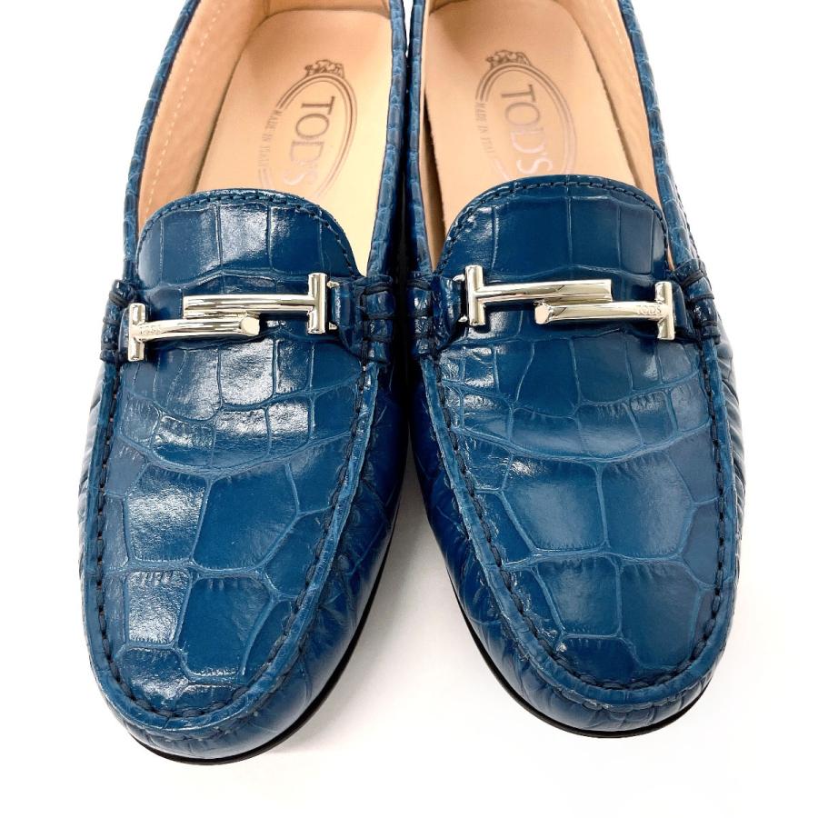 トッズ TOD'S ローファー ドライビングシューズ クロコ型押し レザー