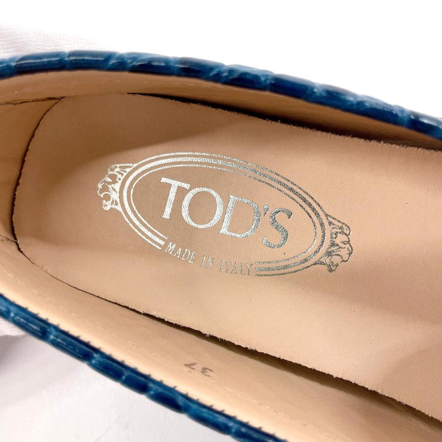 トッズ TOD'S ローファー ドライビングシューズ クロコ型押し レザー