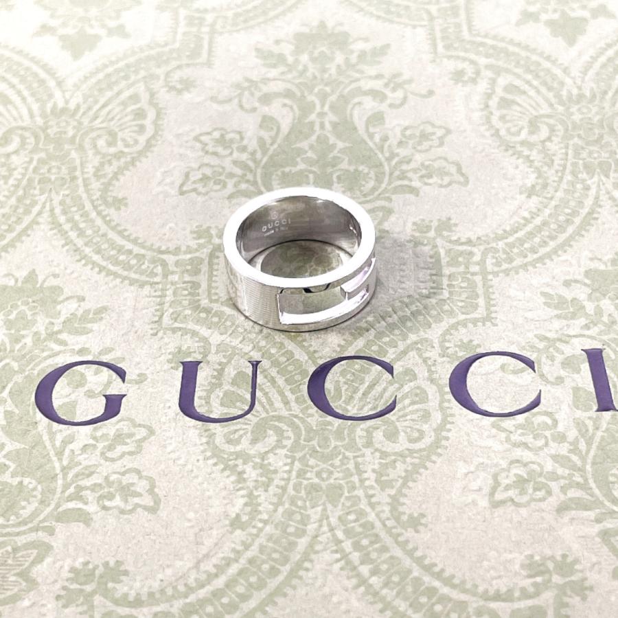 GUCCI 10号 グッチ リング・指輪 ブランデッド カットアウトG シルバー  