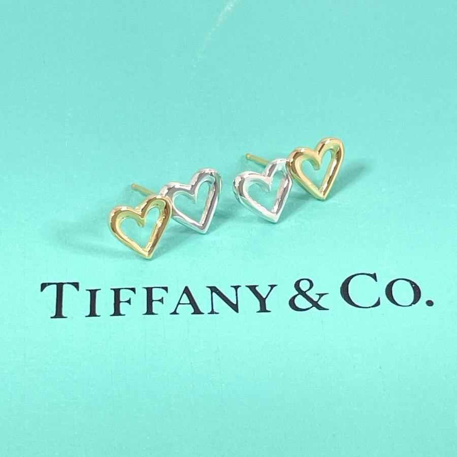 TIFFANY&Co.（ティファニー） ピアス ダブルハート シルバー925/K18