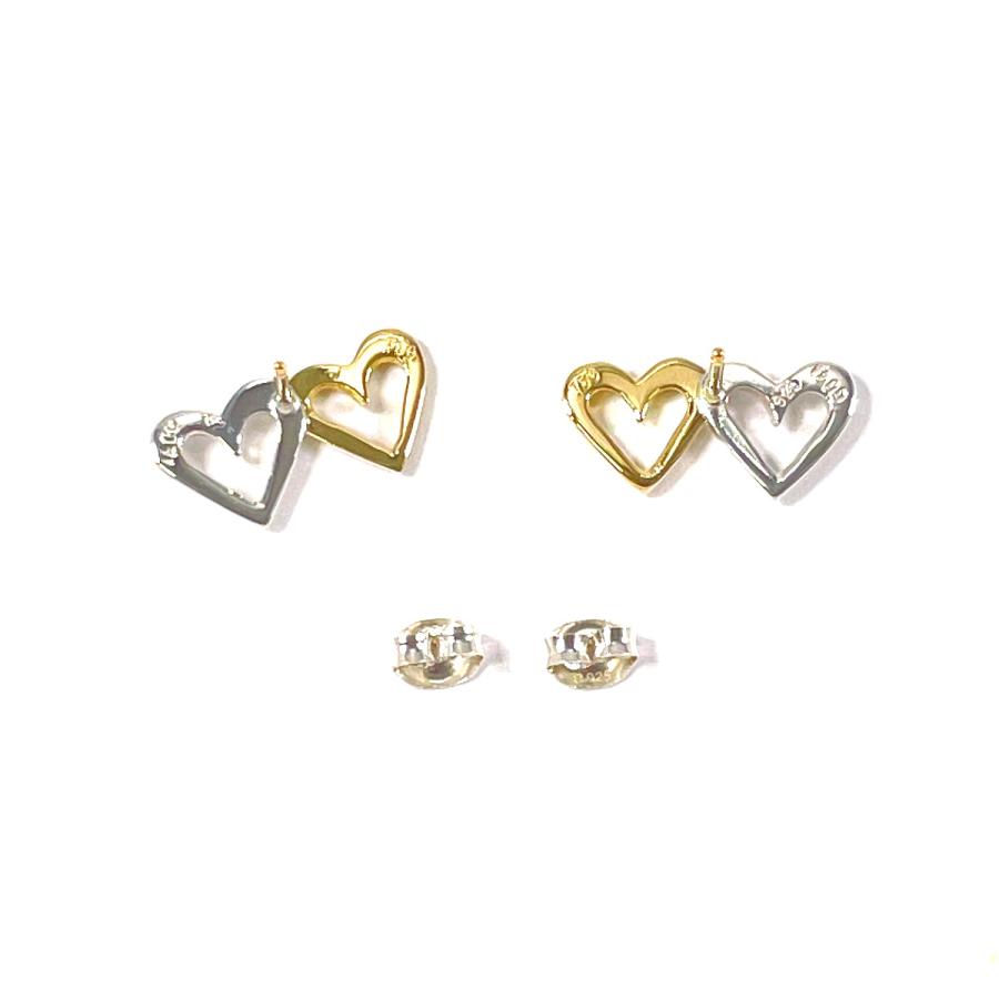TIFFANY&Co.（ティファニー） ピアス ダブルハート シルバー925/K18