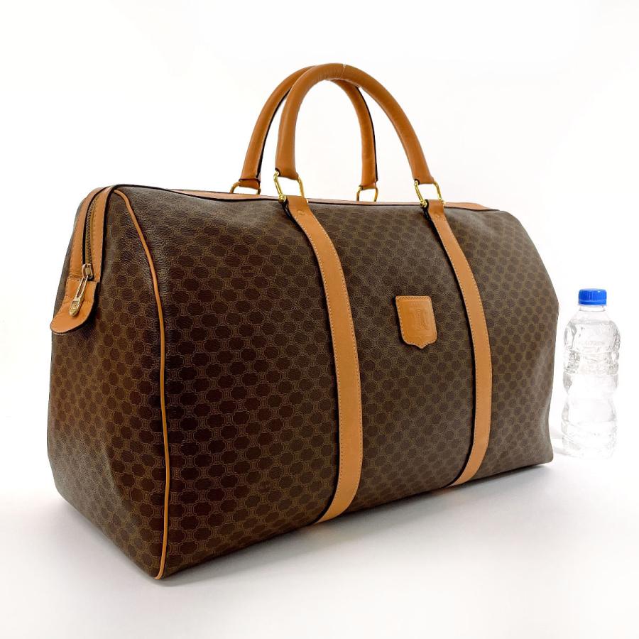 CELINE ボストンバッグ旅行バッグトラベル マカダムPVC/レザーブラウン CELINE（セリーヌ） ボストンバッグ 旅行バッグ トラベル マカダム PVC