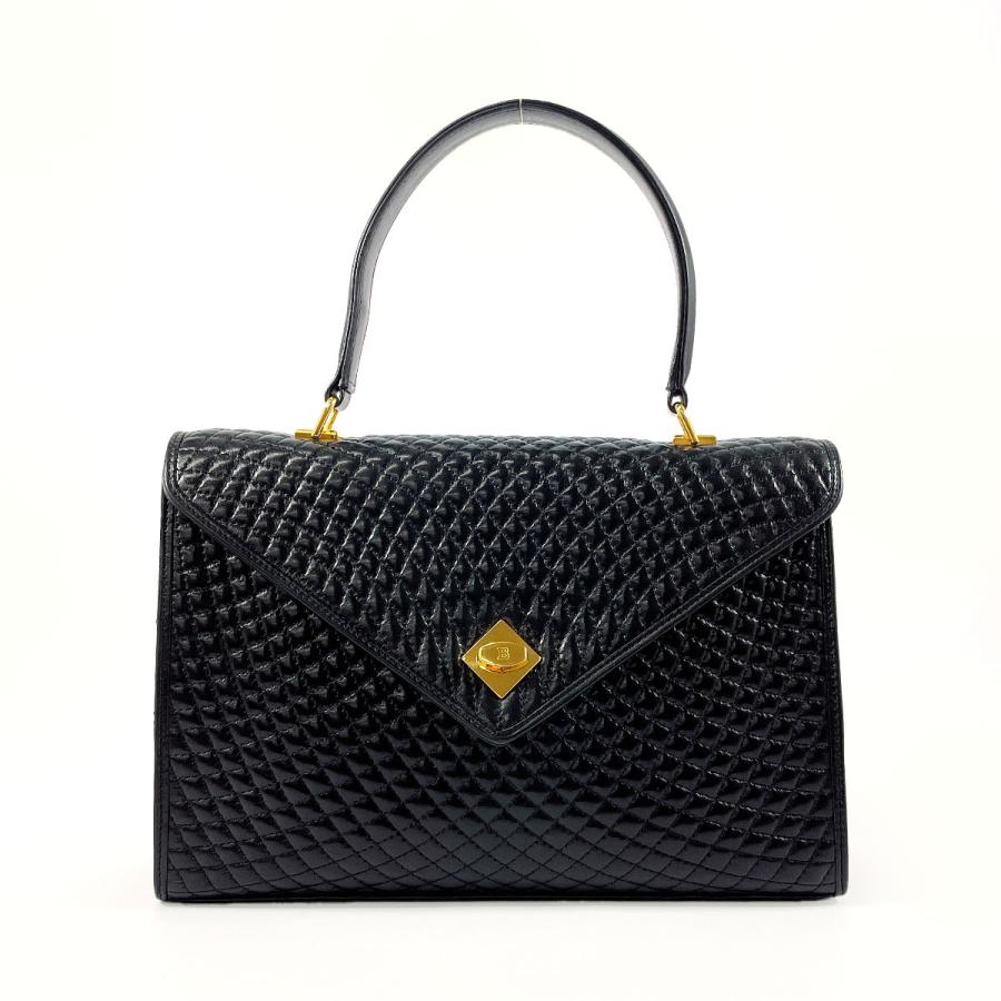 Bally（バリー） ハンドバッグ キルティング レザー ブラック ゴールド
