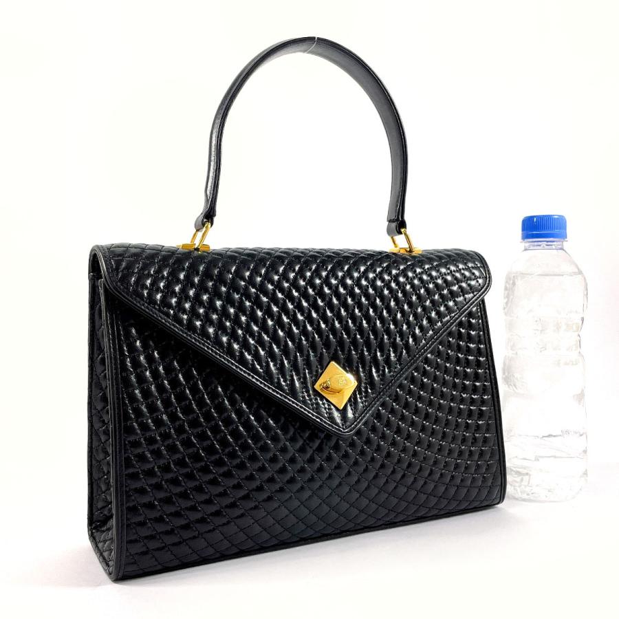 Bally（バリー） ハンドバッグ キルティング レザー ブラック ゴールド