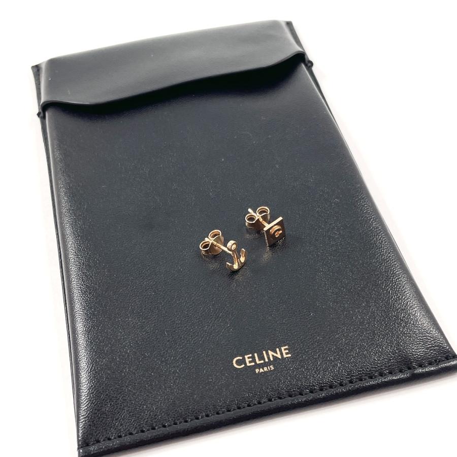 CELINE（セリーヌ） ピアス アシンメトリー Cロゴ アンカー メタル