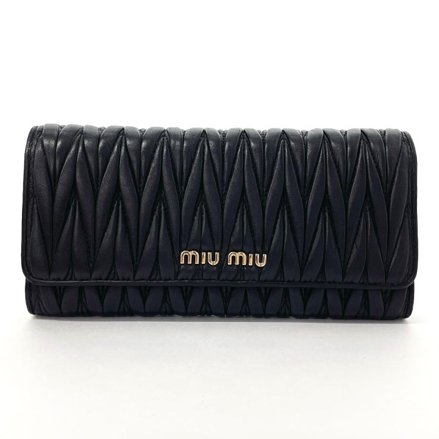 miu miu（ミュウミュウ） 長財布 5MH109 マテラッセ レザー ブラック